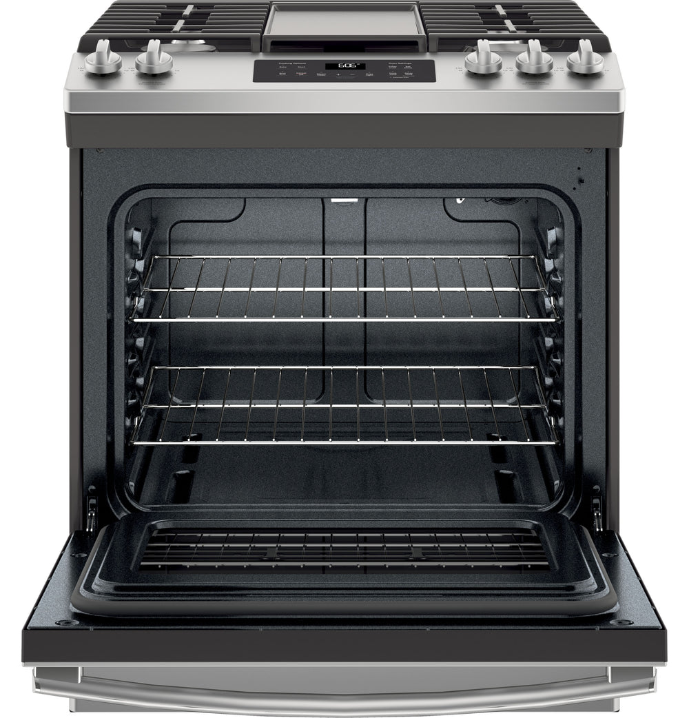 GE® 30" Slide-In Front Control Gas Range