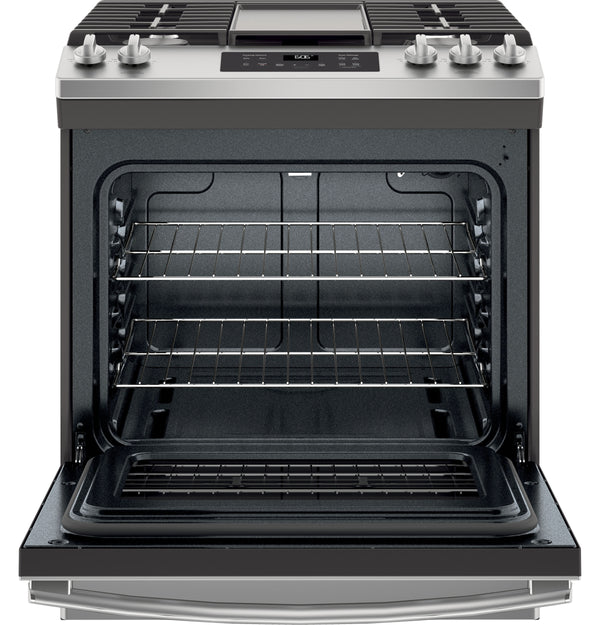 GE® 30" Slide-In Front Control Gas Range