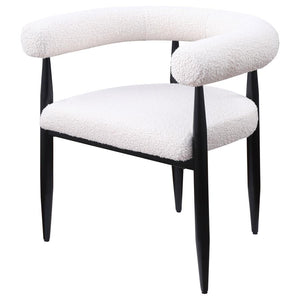 Dunmore - Boucle Upholstered Dining Arm Chair (Set of 2) - Cream