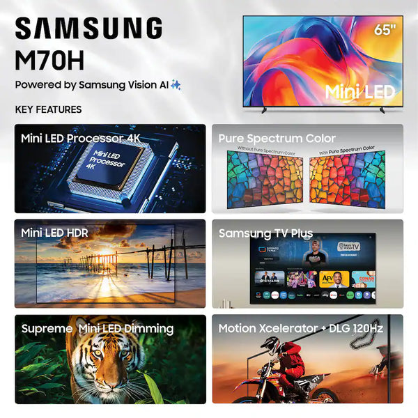 Samsung 65-inch M70H Mini LED 4K UHD Smart TV (2026) | UN65M70HAFXZA