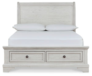 Robbinsdale - Antique White - Full Sleigh Storage Bed