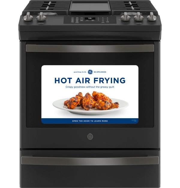 GE® 30" Slide-In Front-Control Convection Gas Range with No Preheat Air Fry