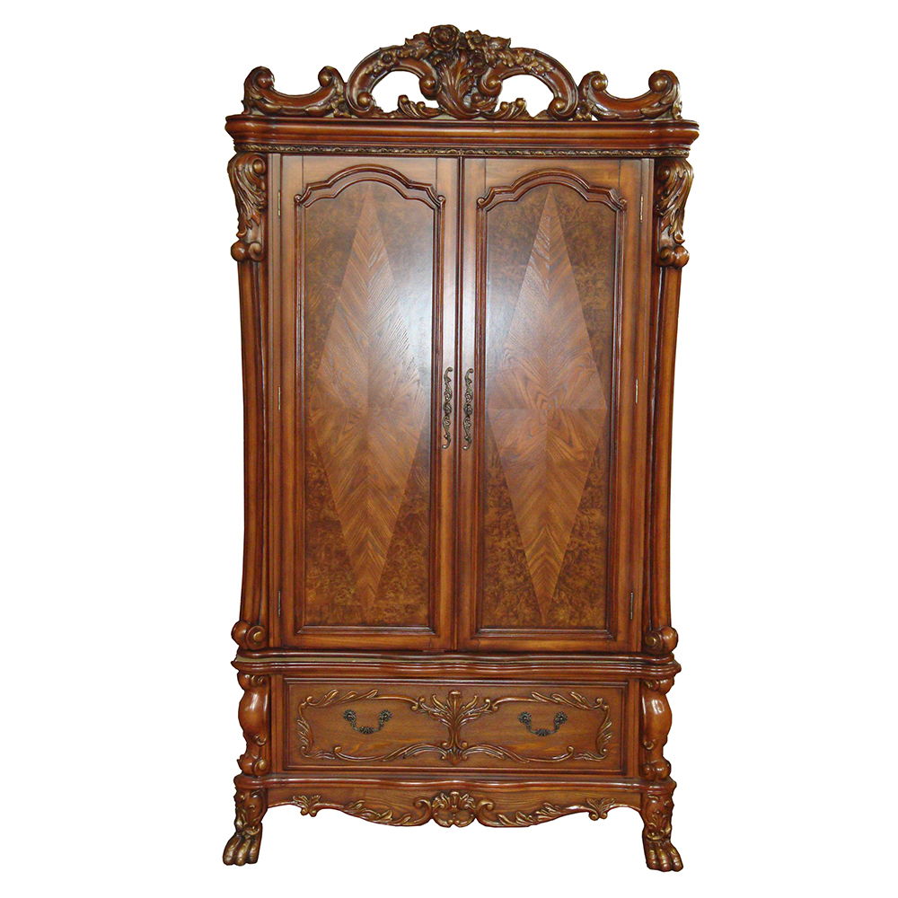 The Dresden Traditional Collection features highly decorative carving inlay veneers, claw feet design, hand brushed golden contrast details. Carefully crafted in selected wood and veneers, perfectly suited for your master bedroom.<br/><br/><b>Product Feat