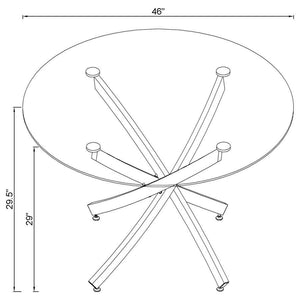 Beckham - Round Glass Top Dining Table - Chrome
