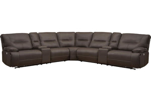 Even commercials are more tolerable when you-'re relaxing in the plush comfort of this six-piece sectional seating group. You-'ll love the luxury of its two power recliners on each end that feature power headrests. Between those, you-'ll find and armless 