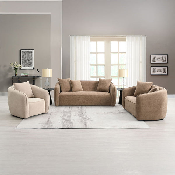 Keith - Chair With Pillow - Beige Chenille