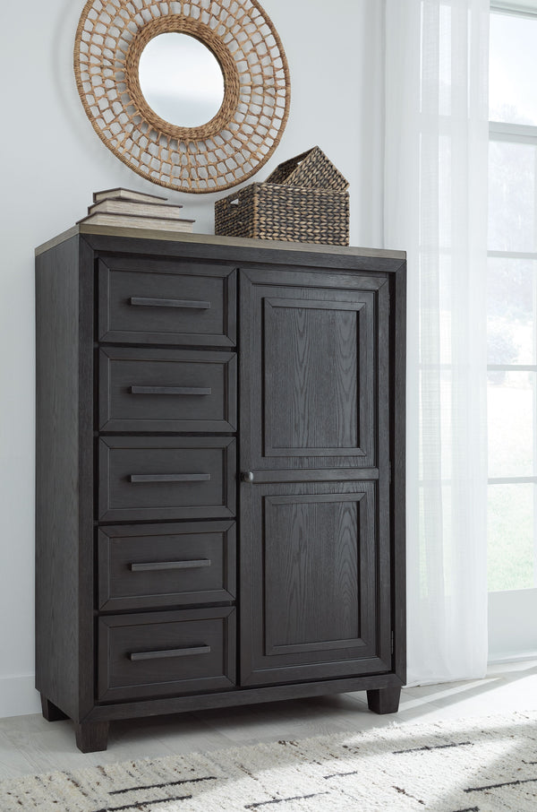 Foyland - Black / Brown - 6 Pc. - Dresser