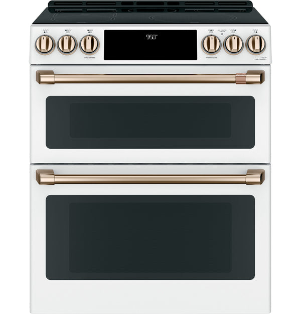 Café™ 30" Smart Slide-In, Front-Control, Induction and Convection Double-Oven Range