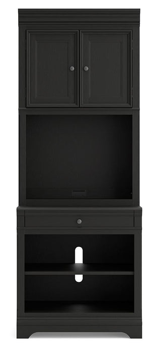 Beckincreek - Black - Bookcase With Door Hutch