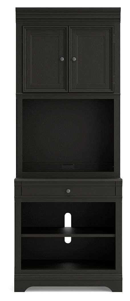 Beckincreek - Black - Bookcase With Door Hutch