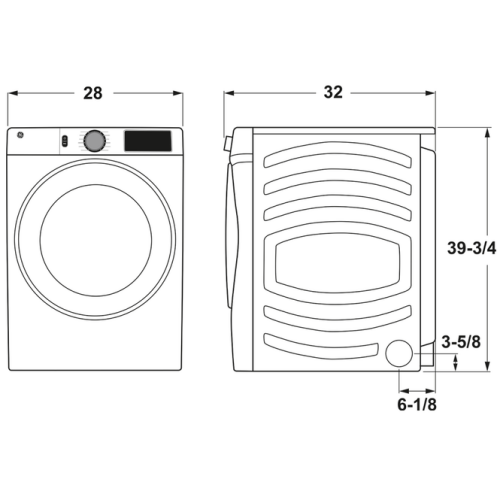 GE Long Vent 7.8 cu. ft. Capacity Smart Electric Dryer with Sanitize Cycle