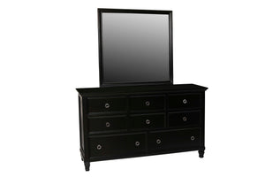 The Tamarack 8 Drawer Wood Dresser in Black offers a perfect blend of durability and style. Built with a combination of solid poplar, basswood veneers, and eco-friendly manufactured wood, this dresser ensures strength and long-lasting durability. Its vers