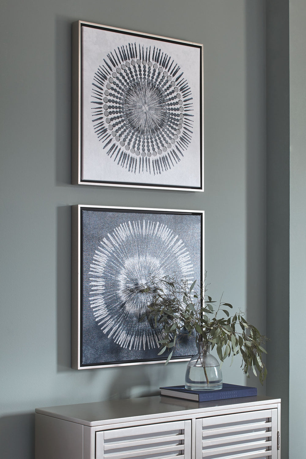 Dynamic duo. Sporting an organic abstract and watery, wonderful palette, this 2-piece framed wall art set is a natural fit for virtually any space.<br/><br/><b>Product Features</b><ul><li>Framed gallery wrapped canvas</li><li>Giclee reproduction</li><li>S