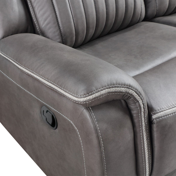 Enzo - Console Loveseat With Dual Recliners - Gray