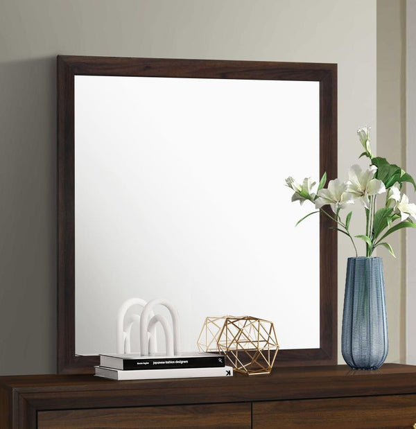  offering sophisticated style to the matching dresser. Flat glass is fresh and contemporary