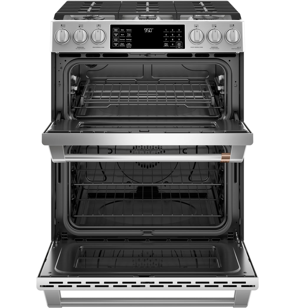 Café™ 30" Smart Slide-In, Front-Control, Dual-Fuel, Double-Oven Range with Convection