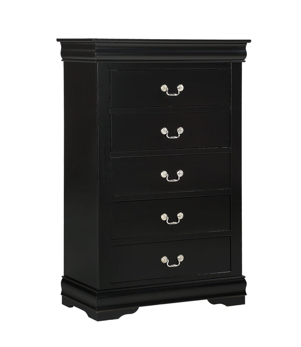 Louis Philip - King 5 Piece Bedroom Set - Black