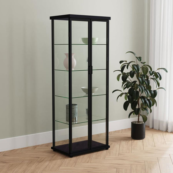  the cabinet features rounded corners and a neutral finish