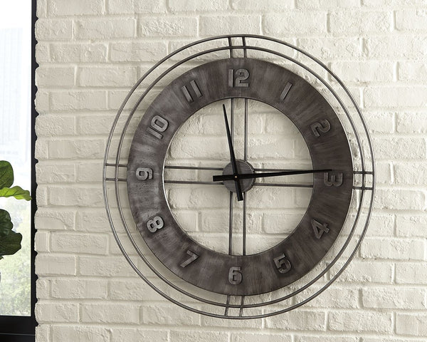  this wall clock offers a timeless sense of style that can suit vintage-inspired and contemporary spaces equally well. Raised numbers give a simply striking look added dimension.<br/><br/>