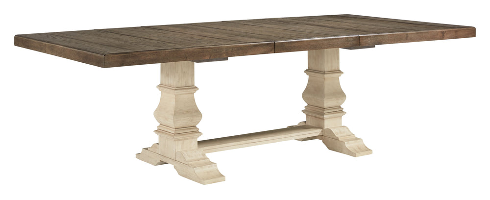 Bolanburg - 11 pzas. - Mesa de comedor, 6 sillas laterales, 2 sillas laterales tapizadas, aparador - Marrón / Beige