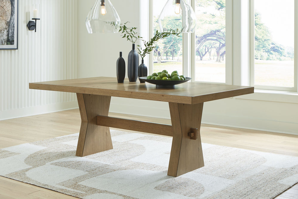 Urban Contemporary design with a rustic vibe. Made with hardwood solids, and thick rustic oak veneer. Natural wood may display natural weathering, unique cracks, splits, knots, saw marks or other organic features unique to each piece. Eclectic natural oak