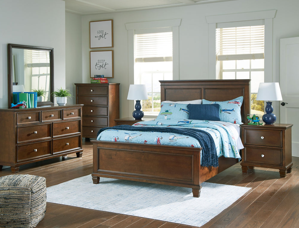 Danabrin - 5 Pc. - Dresser, Mirror, Full Panel Bed - Brown