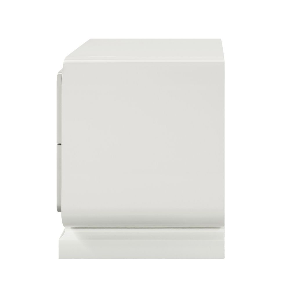 The design of this Allendale nightstand takes it to a new dimension. The updated design is utilized to create a dramatic looking, blending the new trend with a high gloss finish. Its crystal-like trimming creates dazzling glow for your master bedroom. Mul