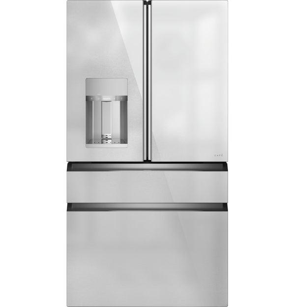 Café™ ENERGY STAR® 22.3 Cu. Ft. Smart Counter-Depth 4-Door French-Door Refrigerator in Platinum Glass