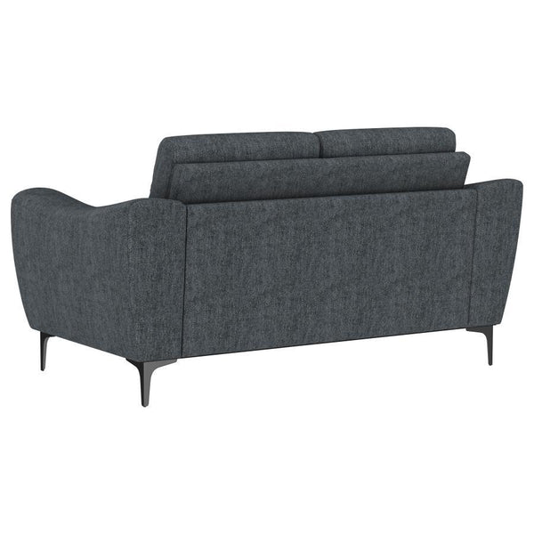 Nolan - Upholstered Sloped Track Arm Loveseat - Charcoal