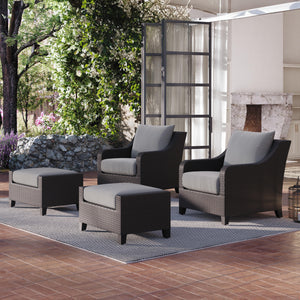  a must-have addition to your outdoor space. Comprised of 2 Club Chairs and matching Ottomans