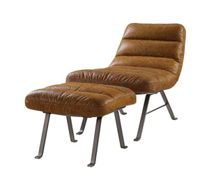  accented by horizontal tufting along the entire chair and ottoman. Metal flared legs provide sturdy support without adding v
