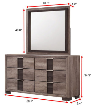 Rangley - Full 5 Piece Bedroom Set - Gray / Brown