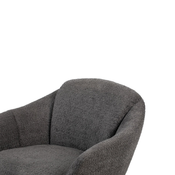 Fleming - Boucle Swivel Lounge Chair - Gray