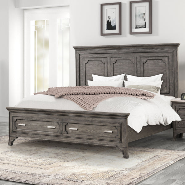 Lisbon - 5/0 Queen Bed - Gray