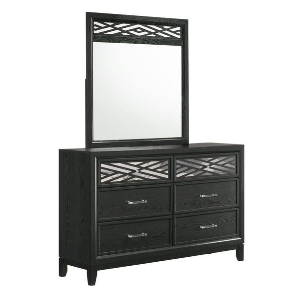 The Obsidian Dresser Mirror in Black is a perfect blend of modern design and timeless elegance, expertly crafted from premium solid Rubberwood with manufactured woods and veneers for lasting durability. Its sleek, low-sheen black finish and clean lines ex