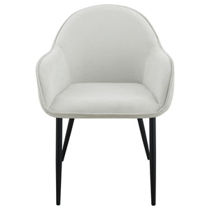 Emma - Fabric Upholstered Dining Arm Chair (Set of 2) - Fog Gray