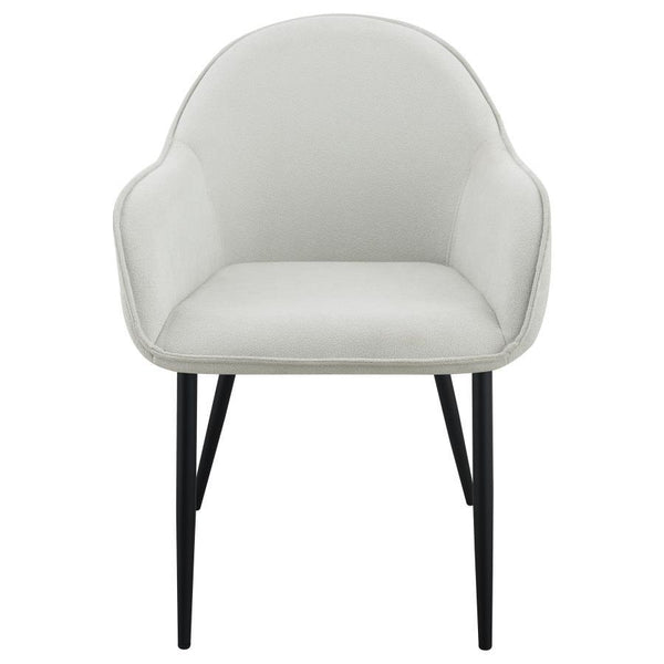 Emma - Fabric Upholstered Dining Arm Chair (Set of 2) - Fog Gray