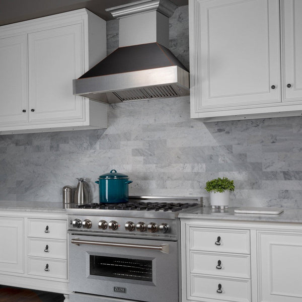 36" DuraSnow® Stainless Steel Range Hood with Oil Rubbed Bronze Shell (8654ORB-36)