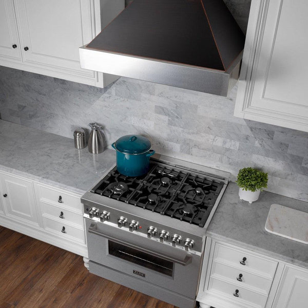 36" DuraSnow® Stainless Steel Range Hood with Oil Rubbed Bronze Shell (8654ORB-36)