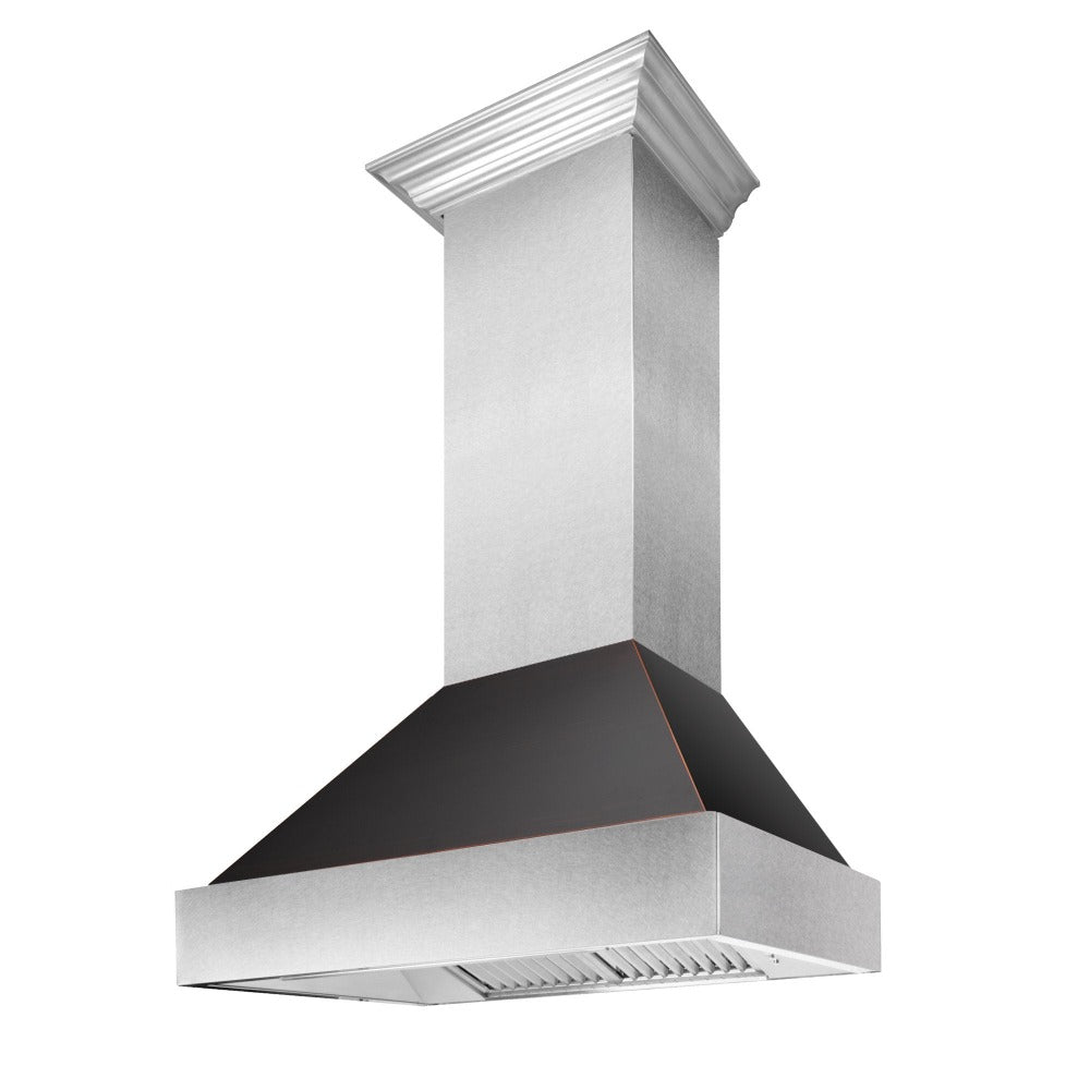 36" DuraSnow® Stainless Steel Range Hood with Oil Rubbed Bronze Shell (8654ORB-36)