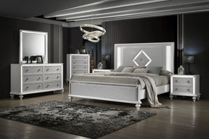  designed to elevate your bedroom to new heights of elegance. Your set includes a beautiful bed