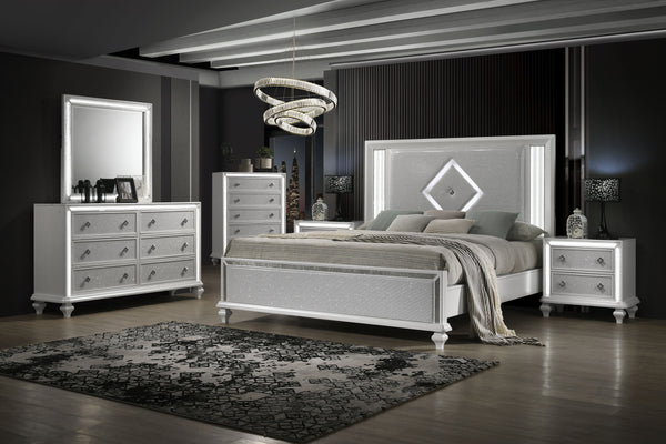  designed to elevate your bedroom to new heights of elegance. Your set includes a beautiful bed