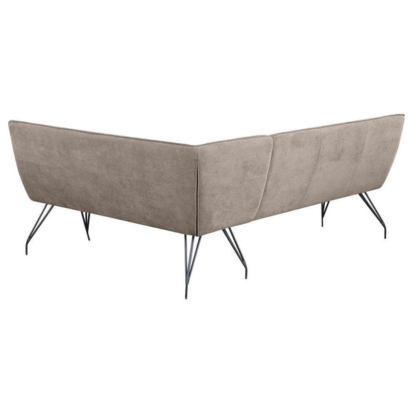 Dodson - Fabric Upholstered L-Shaped Nook Dining Bench - Taupe