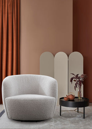 Carina - Swivel Barrel Chair - Bloke Cotton