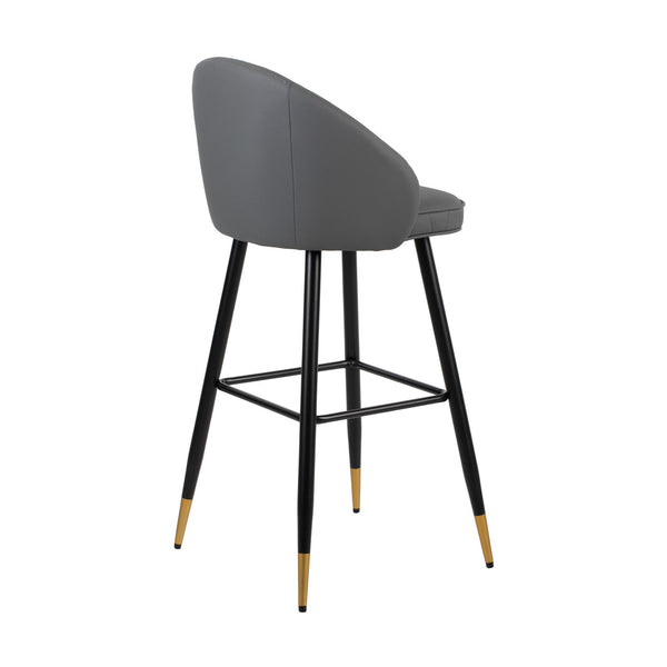 Oliver - Vegan Leather Bar Chair (Set of 2) - Gray