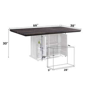 Cargo - Dining Table - Antique Walnut & White