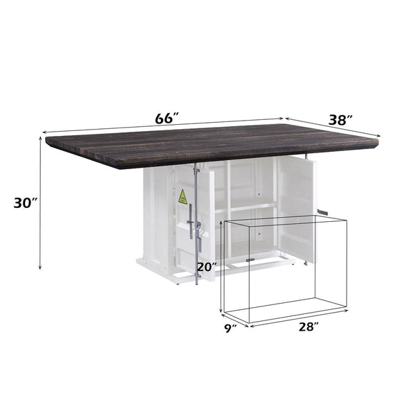 Cargo - Dining Table - Antique Walnut & White
