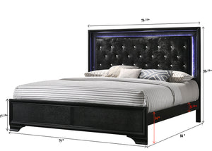 Micah - Cama king size de California - Negra