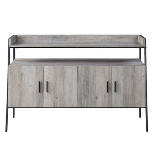  Max TV Size Recommanded: 50-"<br/><br/><b>Product Features</b><ul><li>Metal Frameâ€§Max TV Size Recommanded: 50-"</li><li>Case: 1Pc/1Ctn</li><li>Finish: Gray Oak & Black Finish</li><li>Style: Industrial</li><li>Materials: Composite Wood