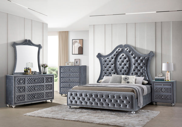 Voltare - King Bed - Gray